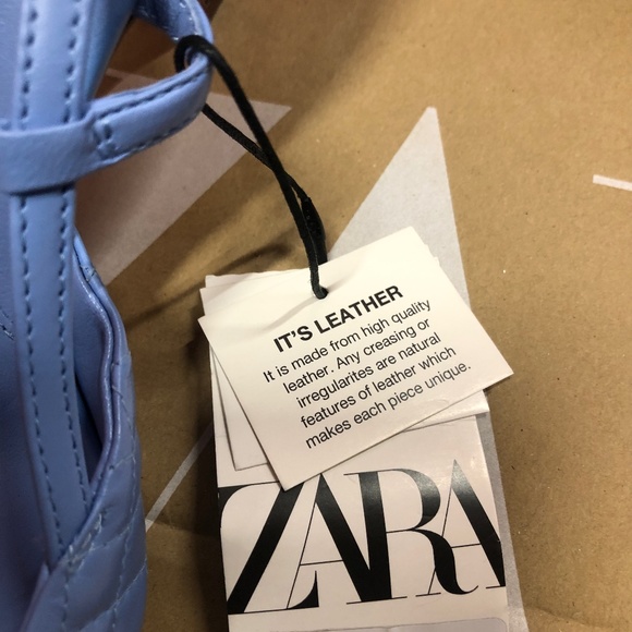 💙💙💙 ZARA LEATHER Heeled Quilted Shoes Sandals, 40, NWT - Picture 5 of 5